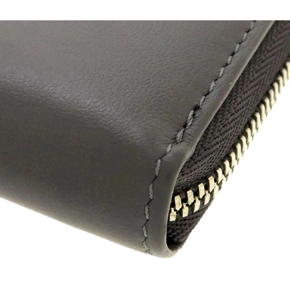 Balenciaga Smooth Calfskin Leather Zip Around Coin Case Wallet Gray Silver - Picture 2 of 5